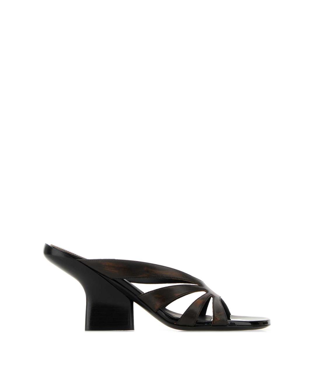 DRIES VAN NOTEN Коричневые кожаные мюли, фото 1