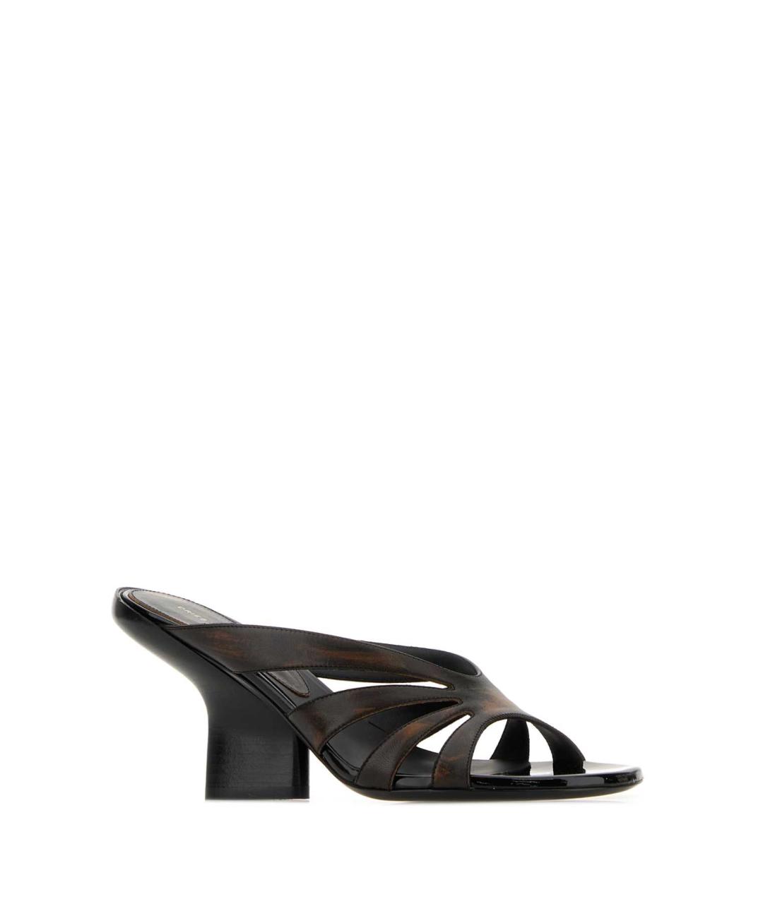 DRIES VAN NOTEN Коричневые кожаные мюли, фото 2