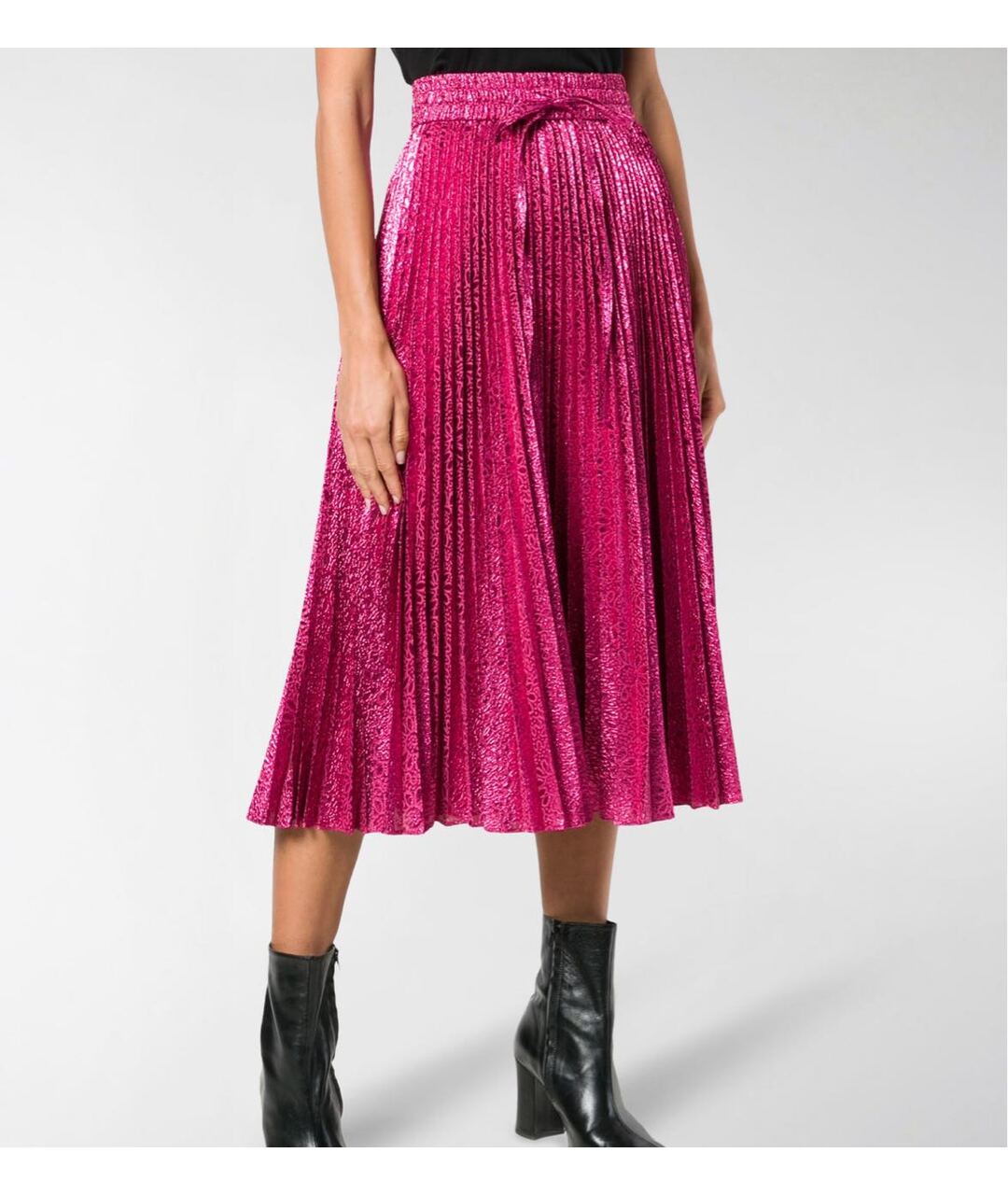 RED VALENTINO Розовая полиэстеровая юбка миди, фото 2