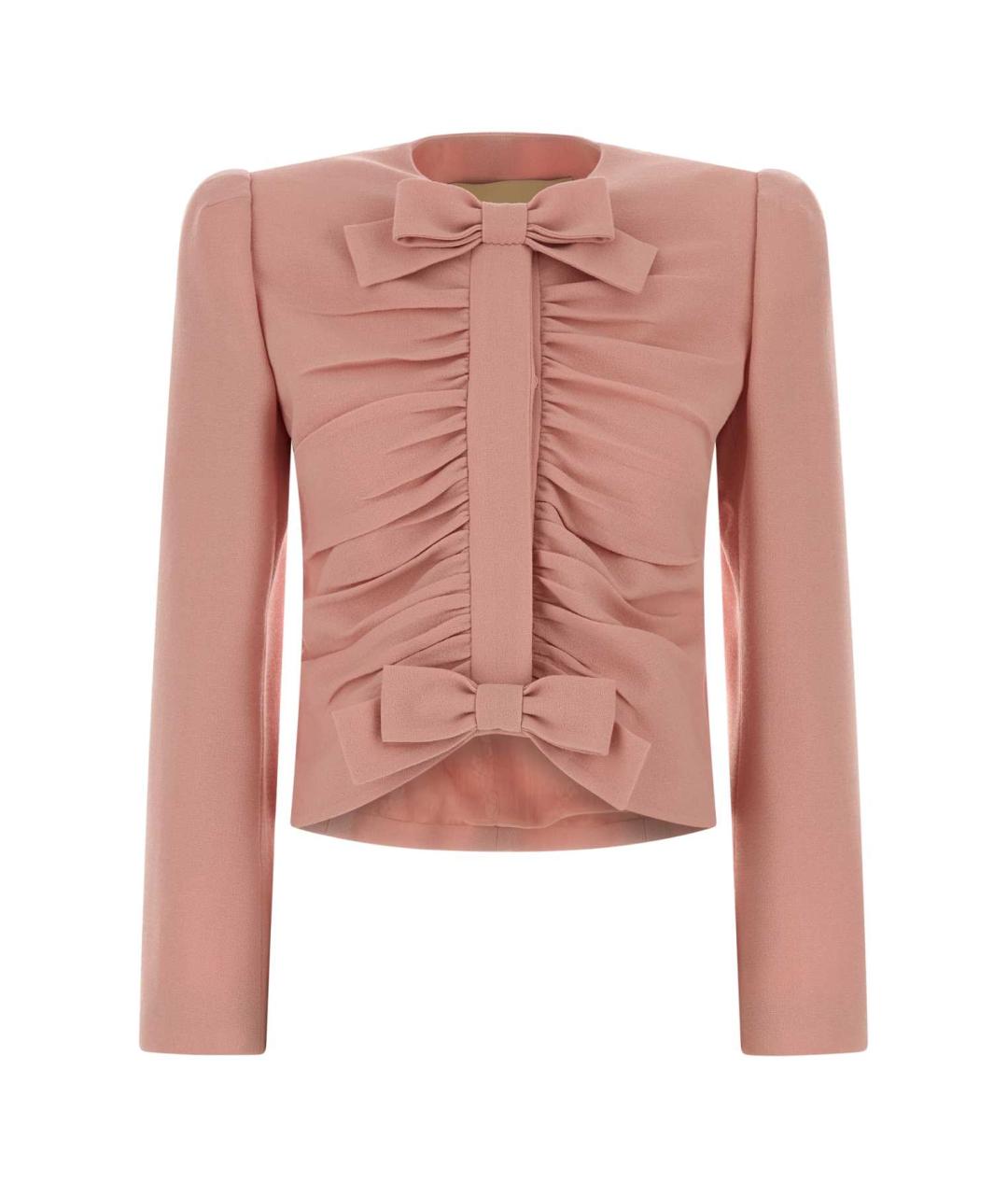 VALENTINO Розовый шерстяной жакет/пиджак, фото 1