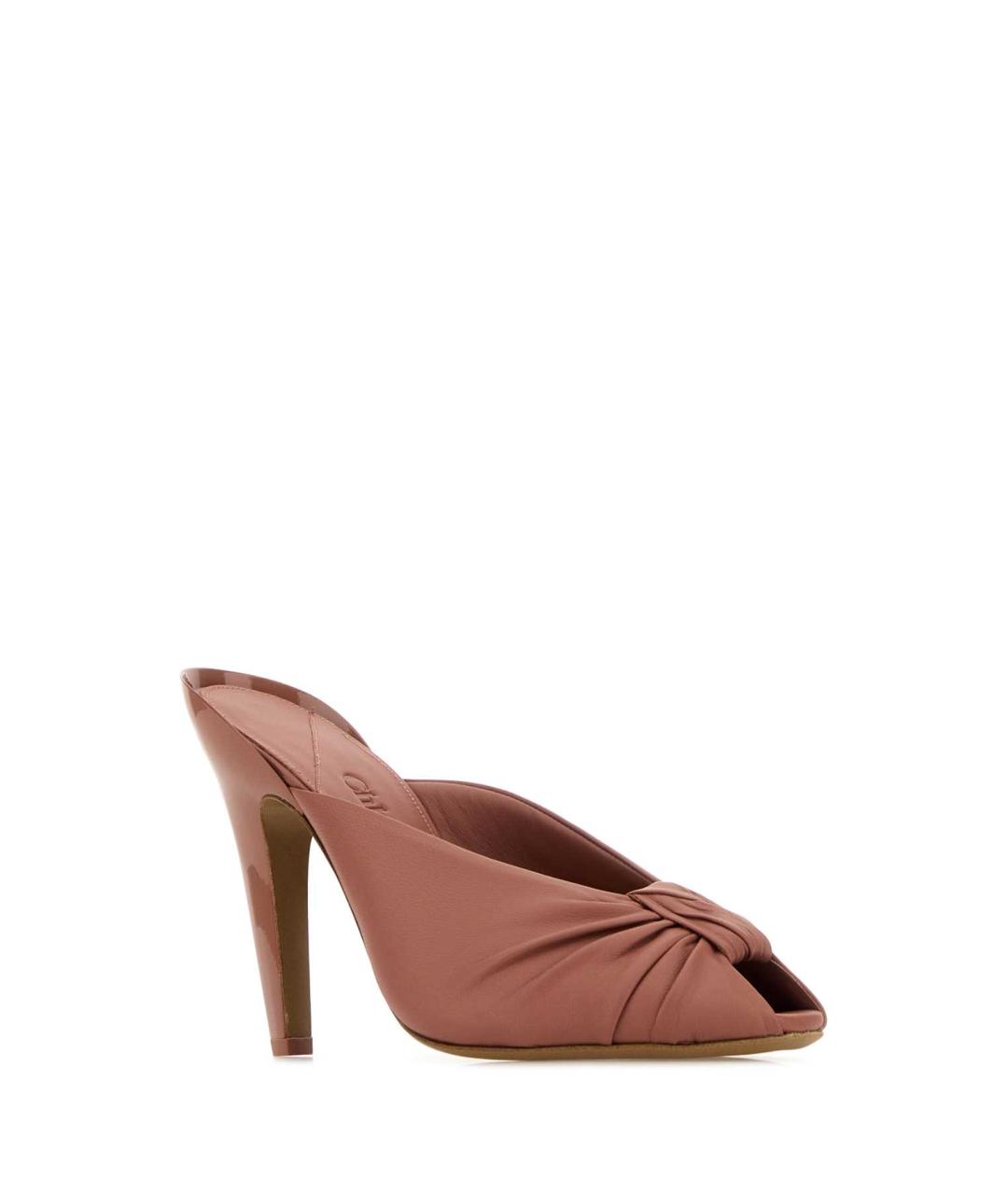 CHLOE Розовые кожаные мюли, фото 2