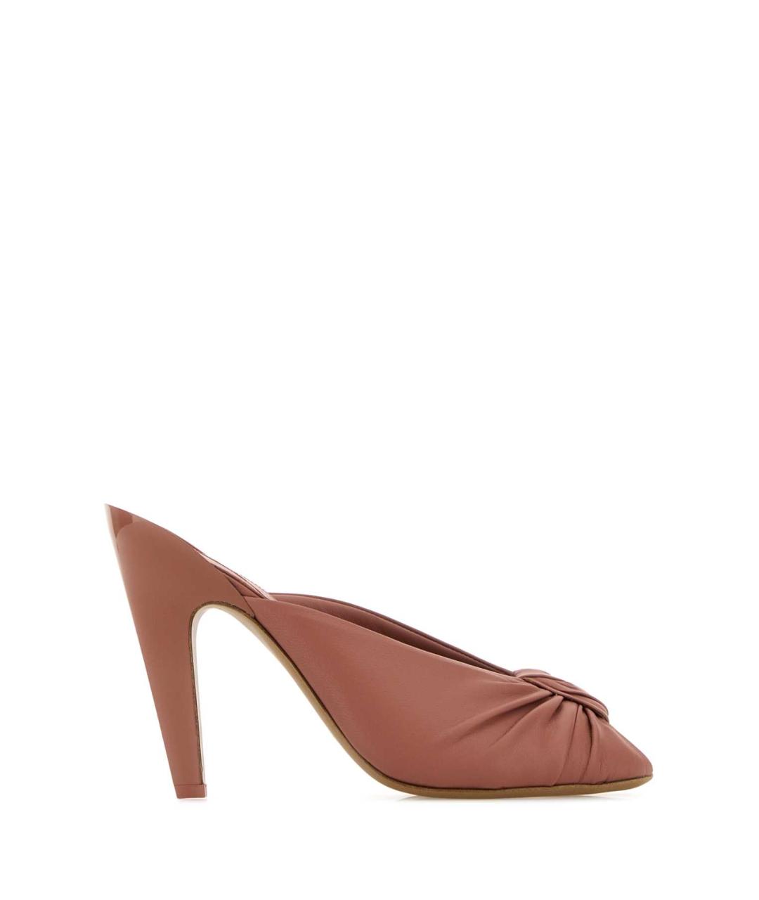 CHLOE Розовые кожаные мюли, фото 1