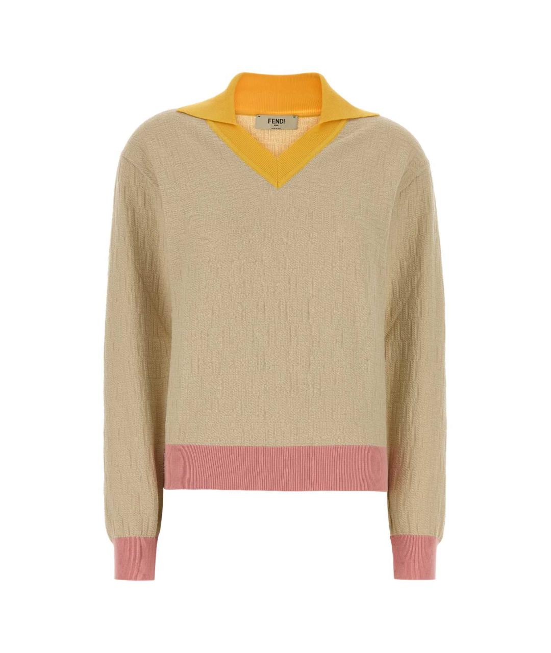 FENDI Бежевый хлопковый джемпер / свитер, фото 1