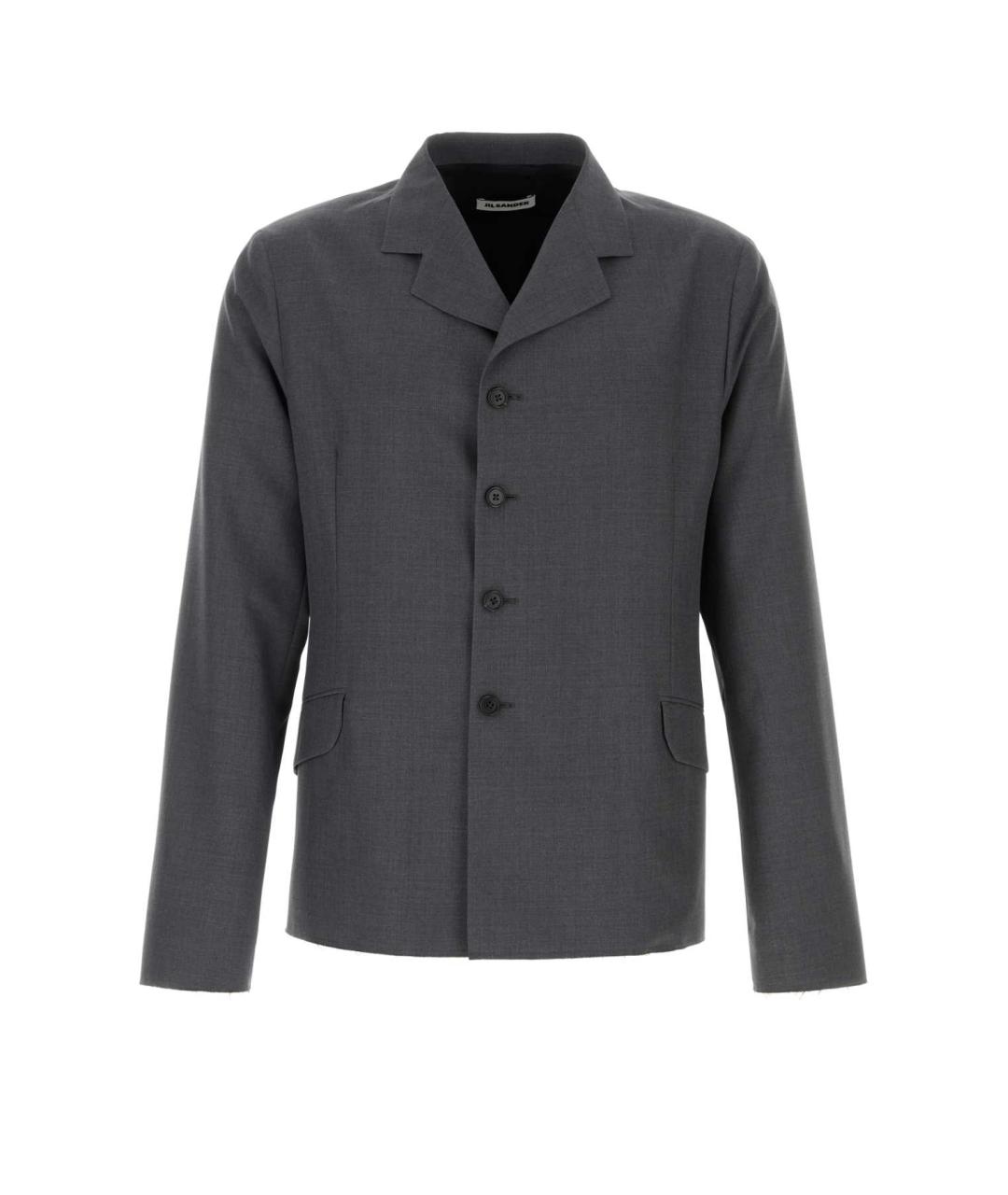 JIL SANDER Серый шерстяной пиджак, фото 1