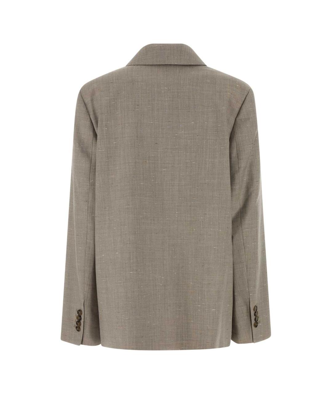 LOULOU STUDIO Серый шерстяной жакет/пиджак, фото 2