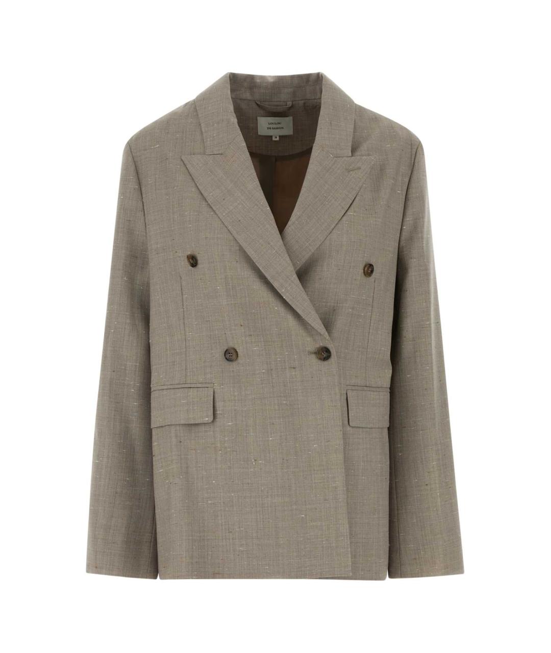 LOULOU STUDIO Серый шерстяной жакет/пиджак, фото 1