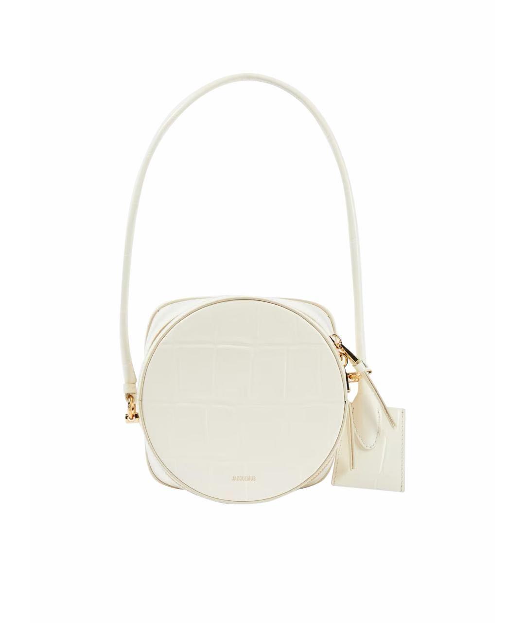 JACQUEMUS Бежевая кожаная сумка с короткими ручками, фото 8