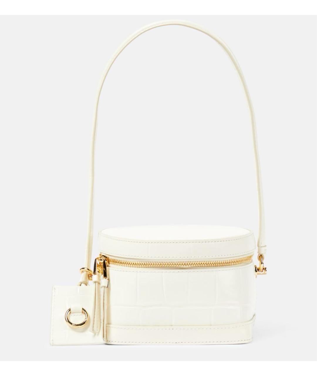 JACQUEMUS Бежевая кожаная сумка с короткими ручками, фото 2