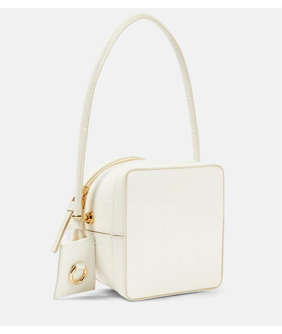 JACQUEMUS Бежевая кожаная сумка с короткими ручками, фото 3