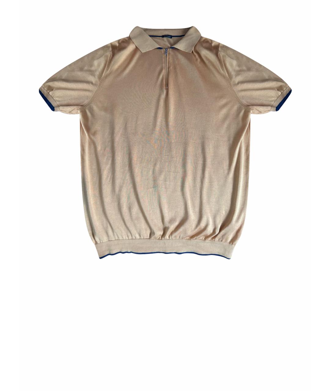 KITON Горчичное поло с коротким рукавом, фото 1
