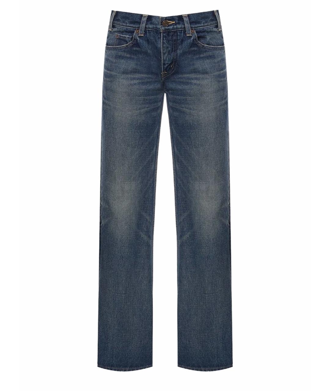 CELINE Темно-синие хлопковые прямые джинсы, фото 1