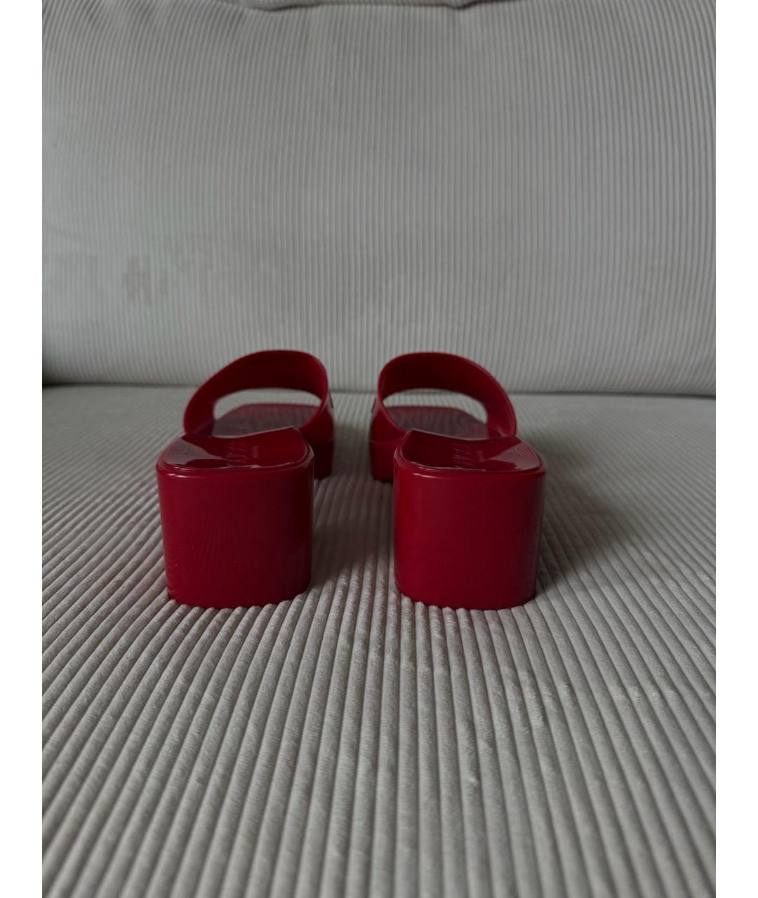 GUCCI Красные резиновые мюли, фото 2