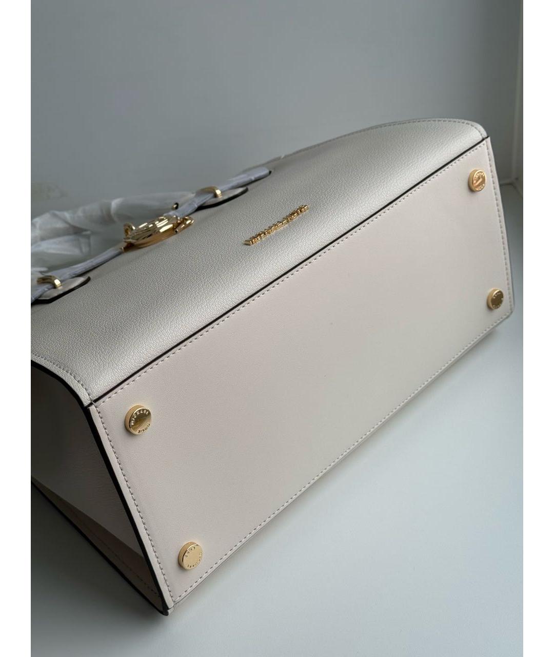 MICHAEL KORS Белая кожаная сумка с короткими ручками, фото 7
