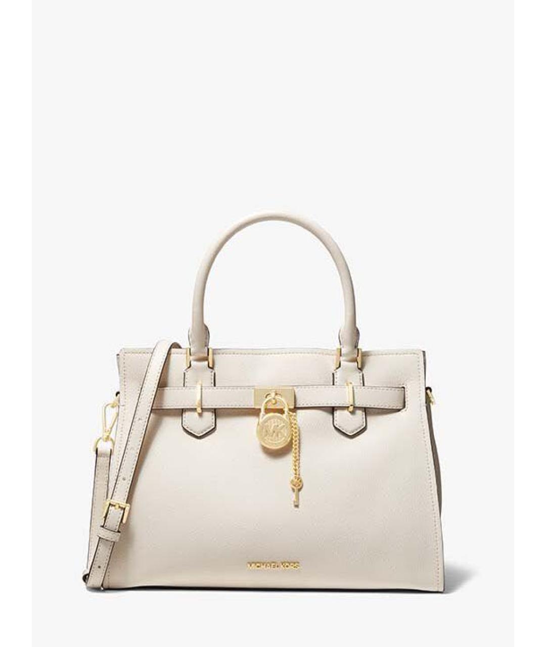 MICHAEL KORS Белая кожаная сумка с короткими ручками, фото 9