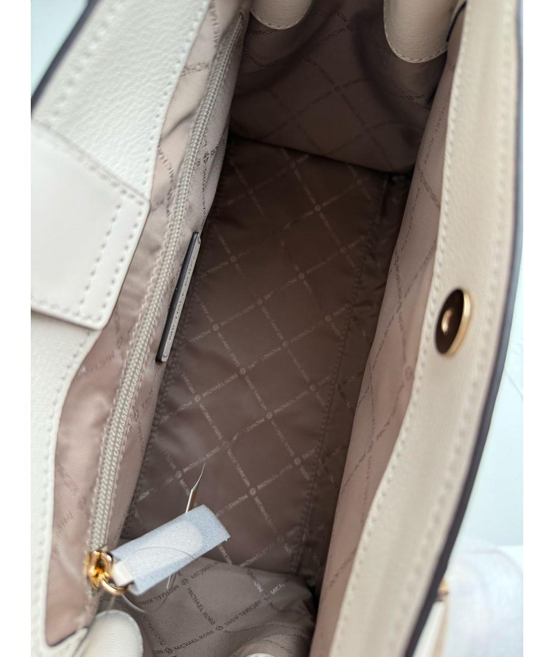 MICHAEL KORS Белая кожаная сумка с короткими ручками, фото 4