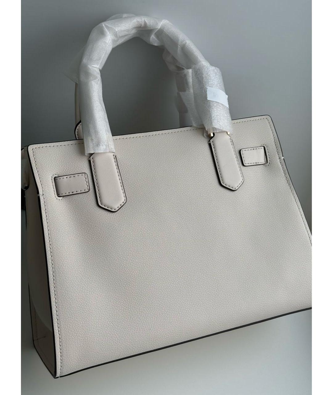 MICHAEL KORS Белая кожаная сумка с короткими ручками, фото 3