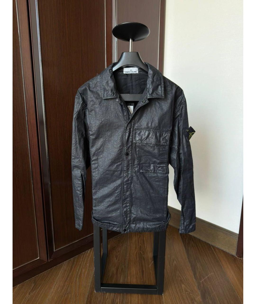 STONE ISLAND Черная хлопковая куртка, фото 4