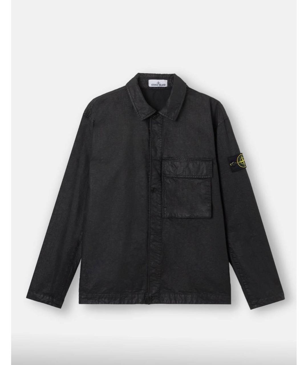 STONE ISLAND Черная хлопковая куртка, фото 6