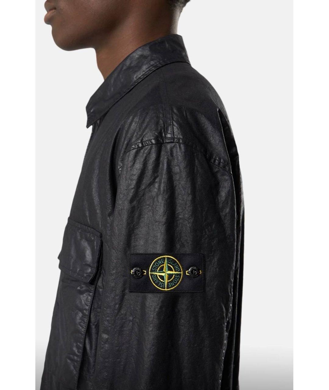 STONE ISLAND Черная хлопковая куртка, фото 5