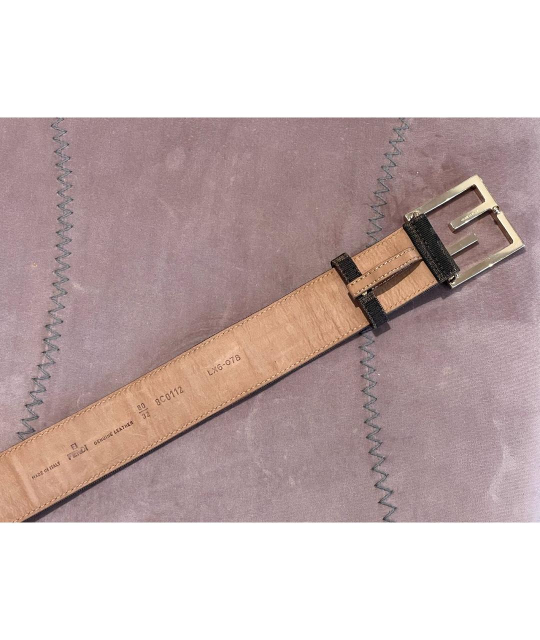 FENDI Коричневый кожаный ремень, фото 2