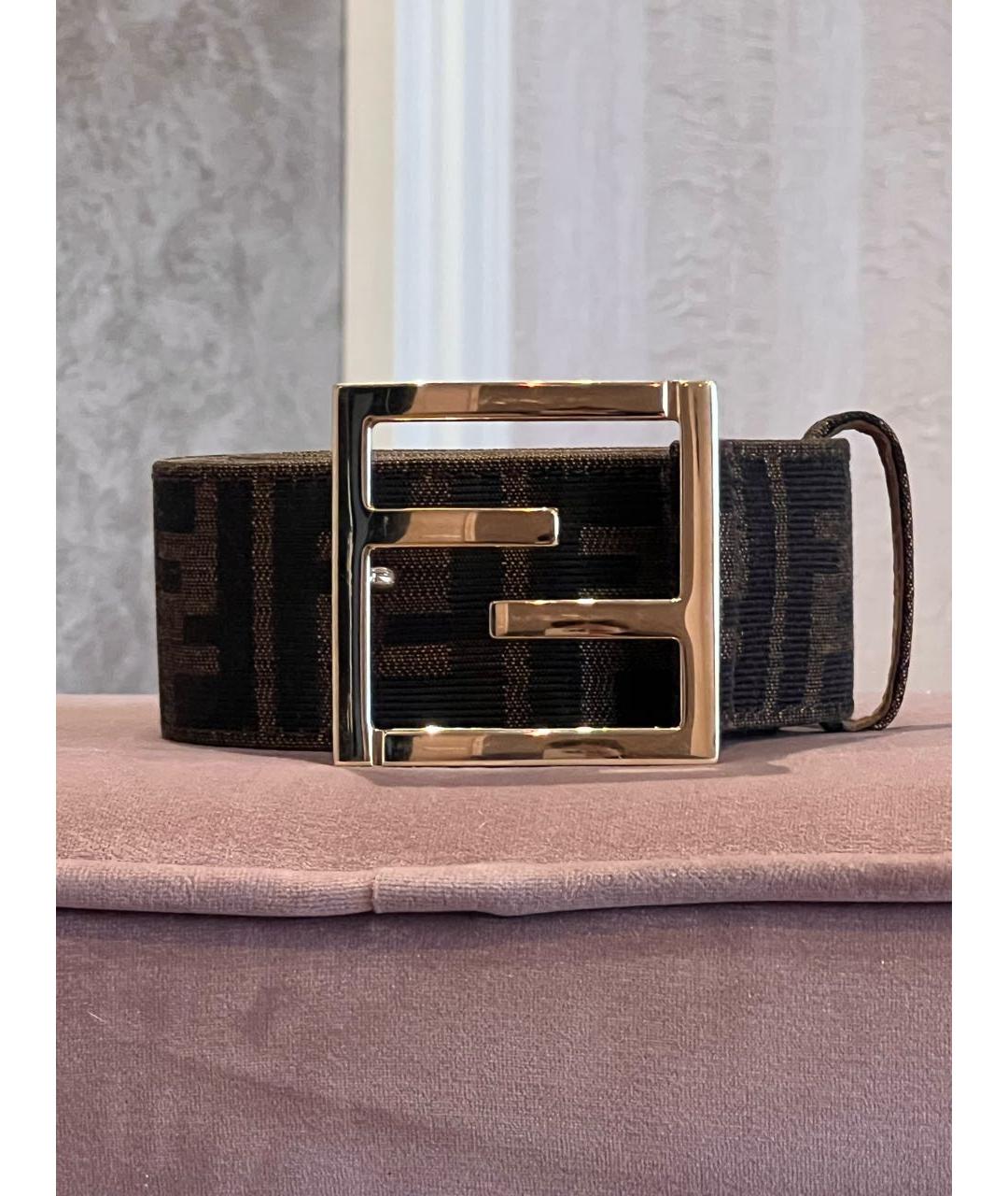 FENDI Коричневый кожаный ремень, фото 9