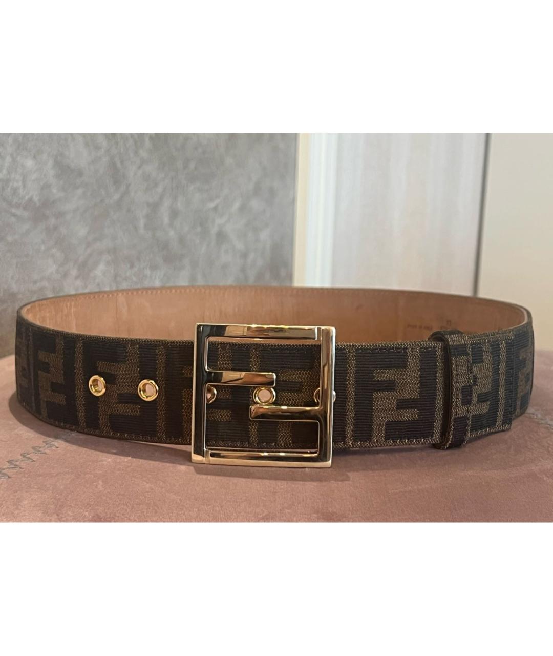 FENDI Коричневый кожаный ремень, фото 8