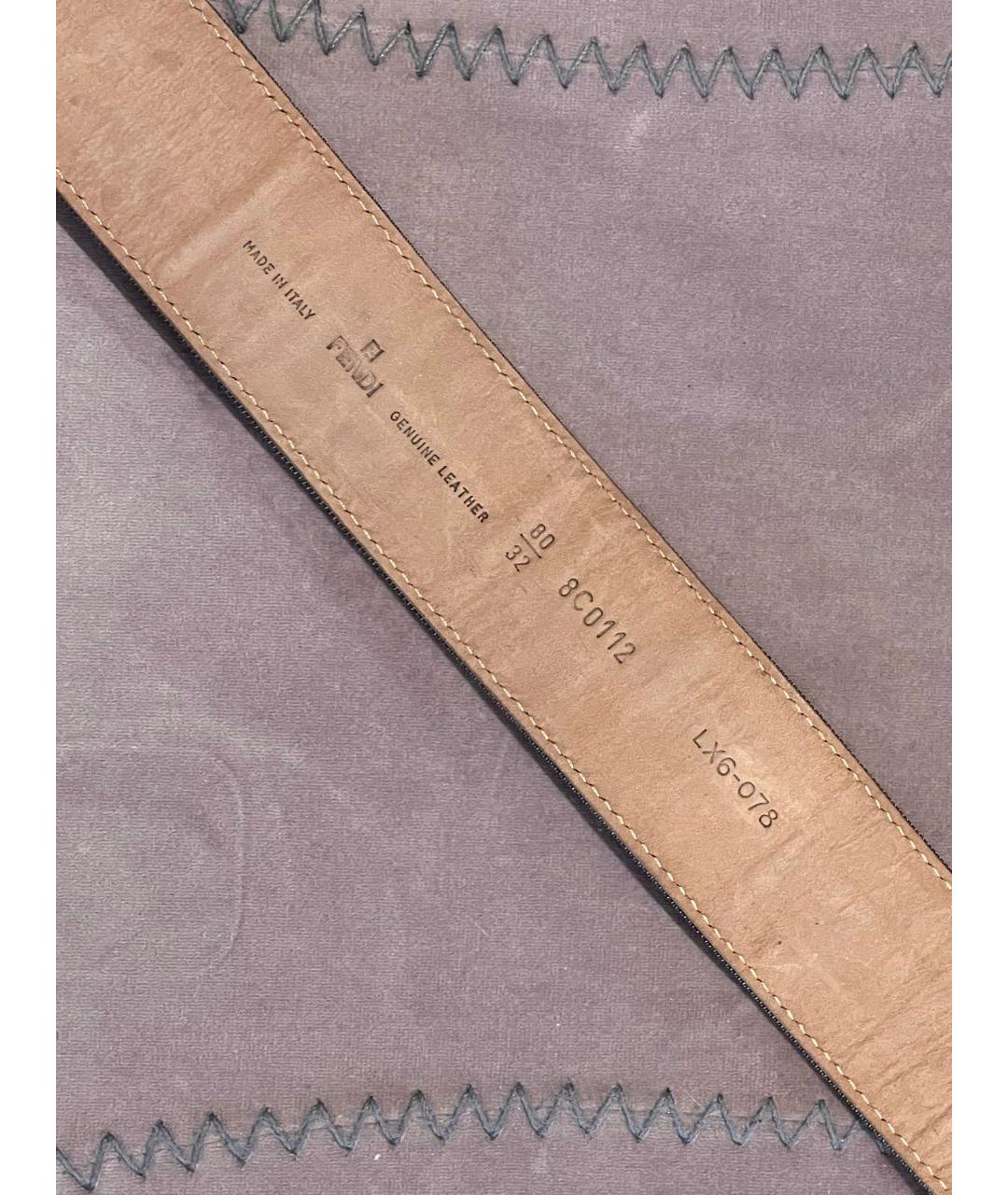FENDI Коричневый кожаный ремень, фото 3