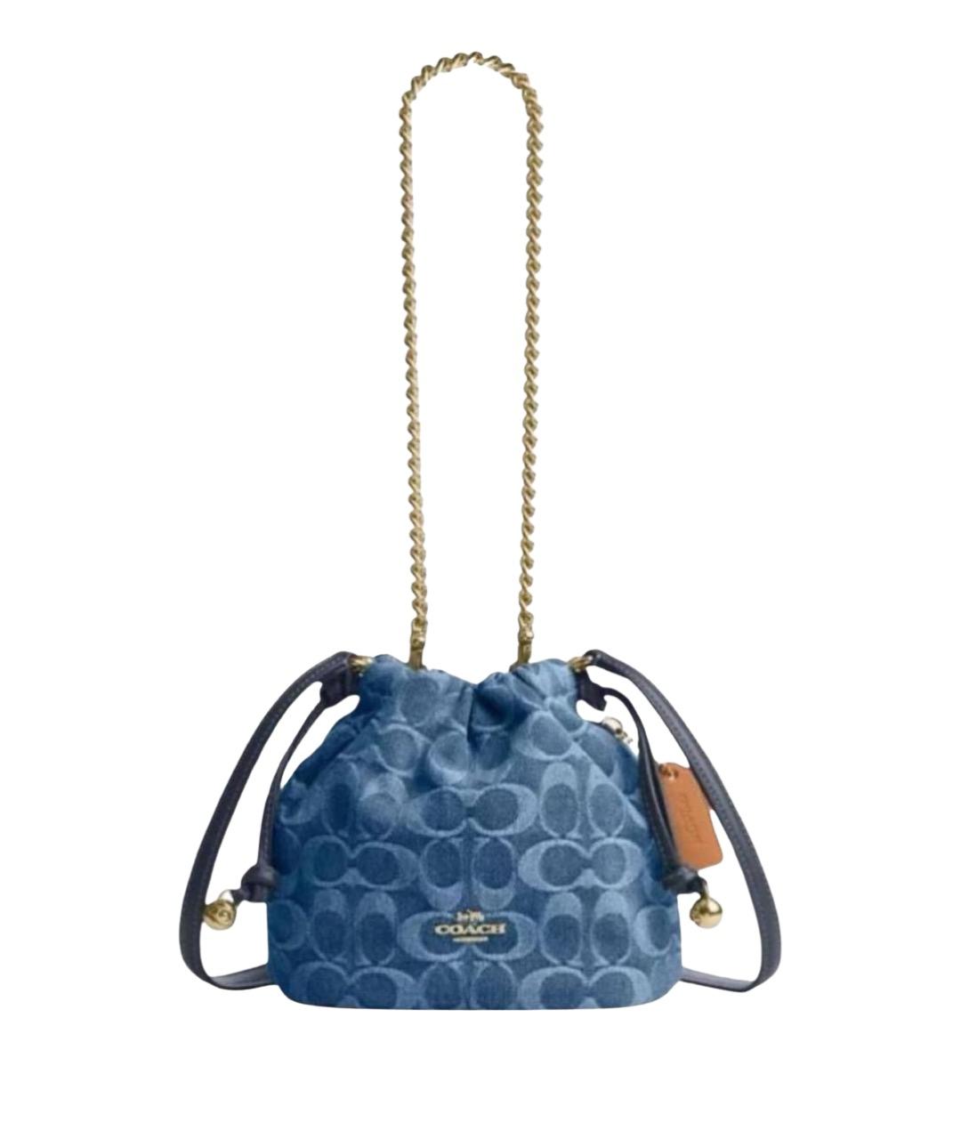 COACH Синяя деним сумка через плечо, фото 10