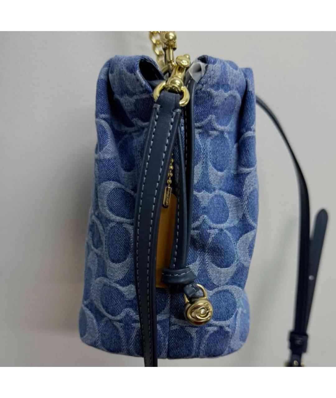 COACH Синяя деним сумка через плечо, фото 8