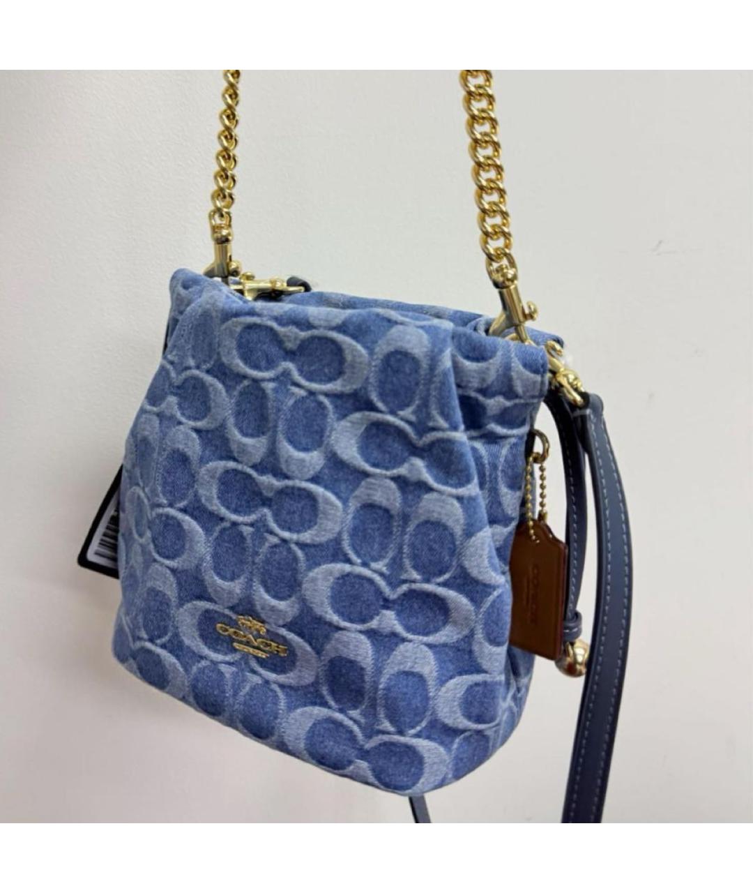 COACH Синяя деним сумка через плечо, фото 7