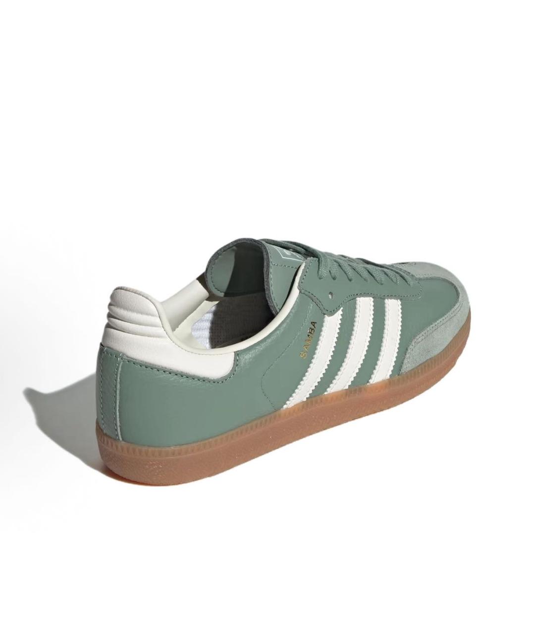 ADIDAS Зеленые кожаные кроссовки, фото 4