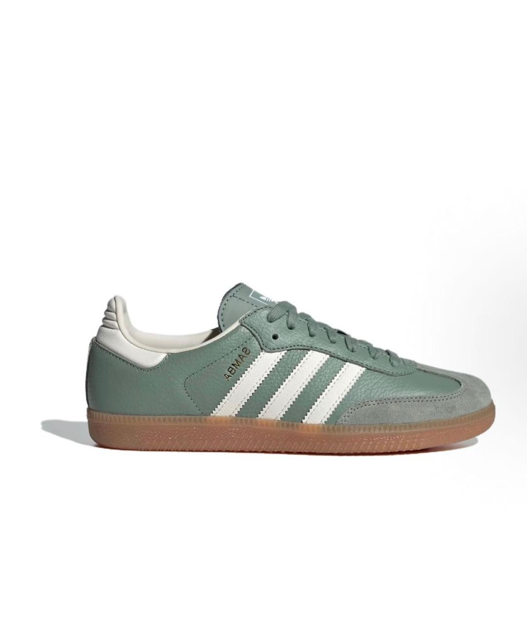 ADIDAS Зеленые кожаные кроссовки, фото 5