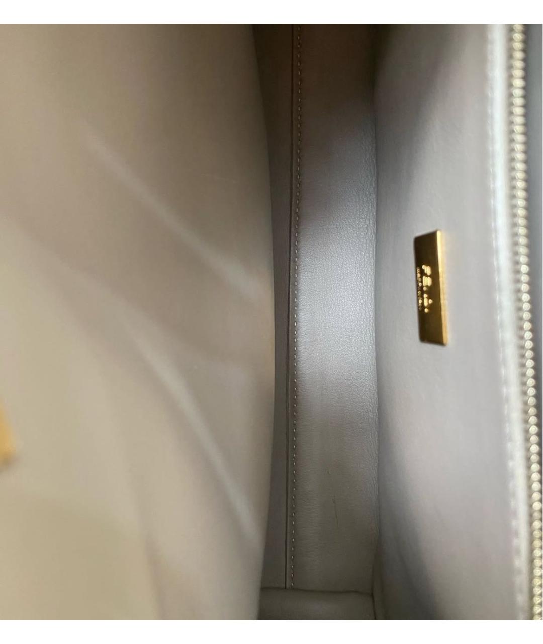 FENDI Черная кожаная сумка с короткими ручками, фото 4