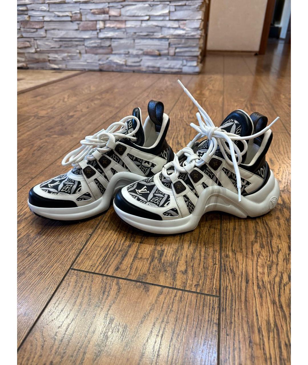 LOUIS VUITTON Темно-синие текстильные кроссовки, фото 5