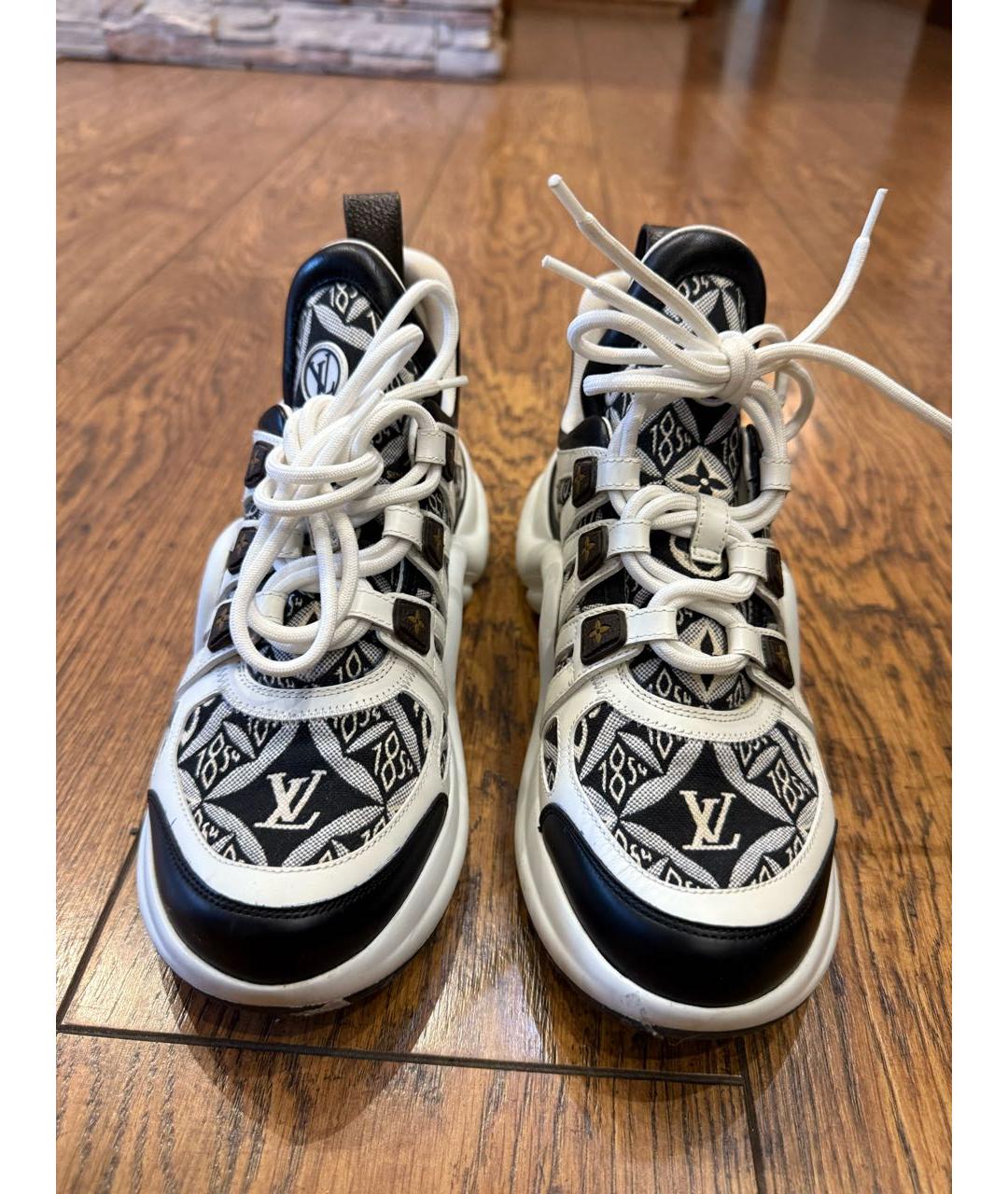 LOUIS VUITTON Темно-синие текстильные кроссовки, фото 2