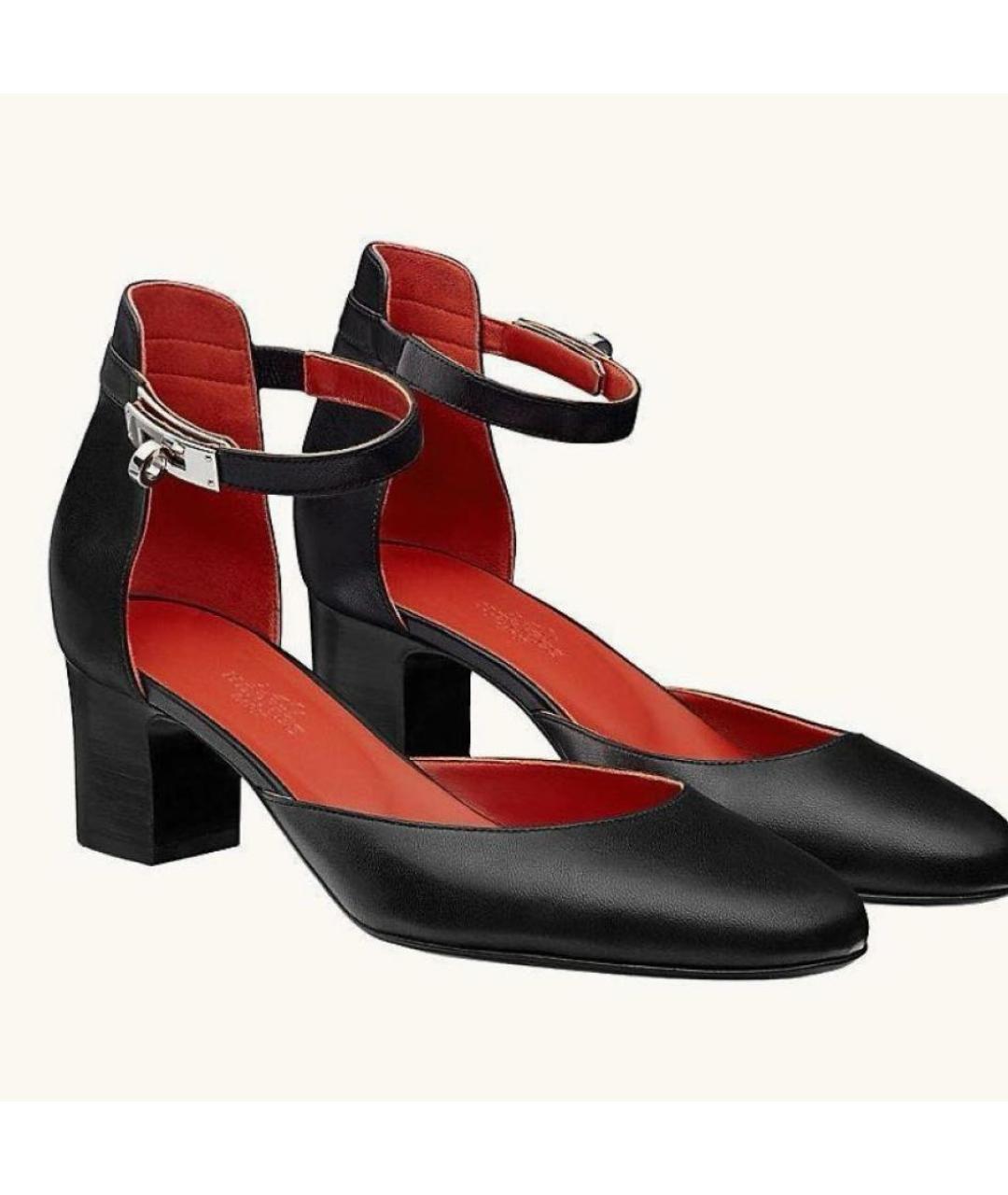 HERMES Черные кожаные туфли, фото 8