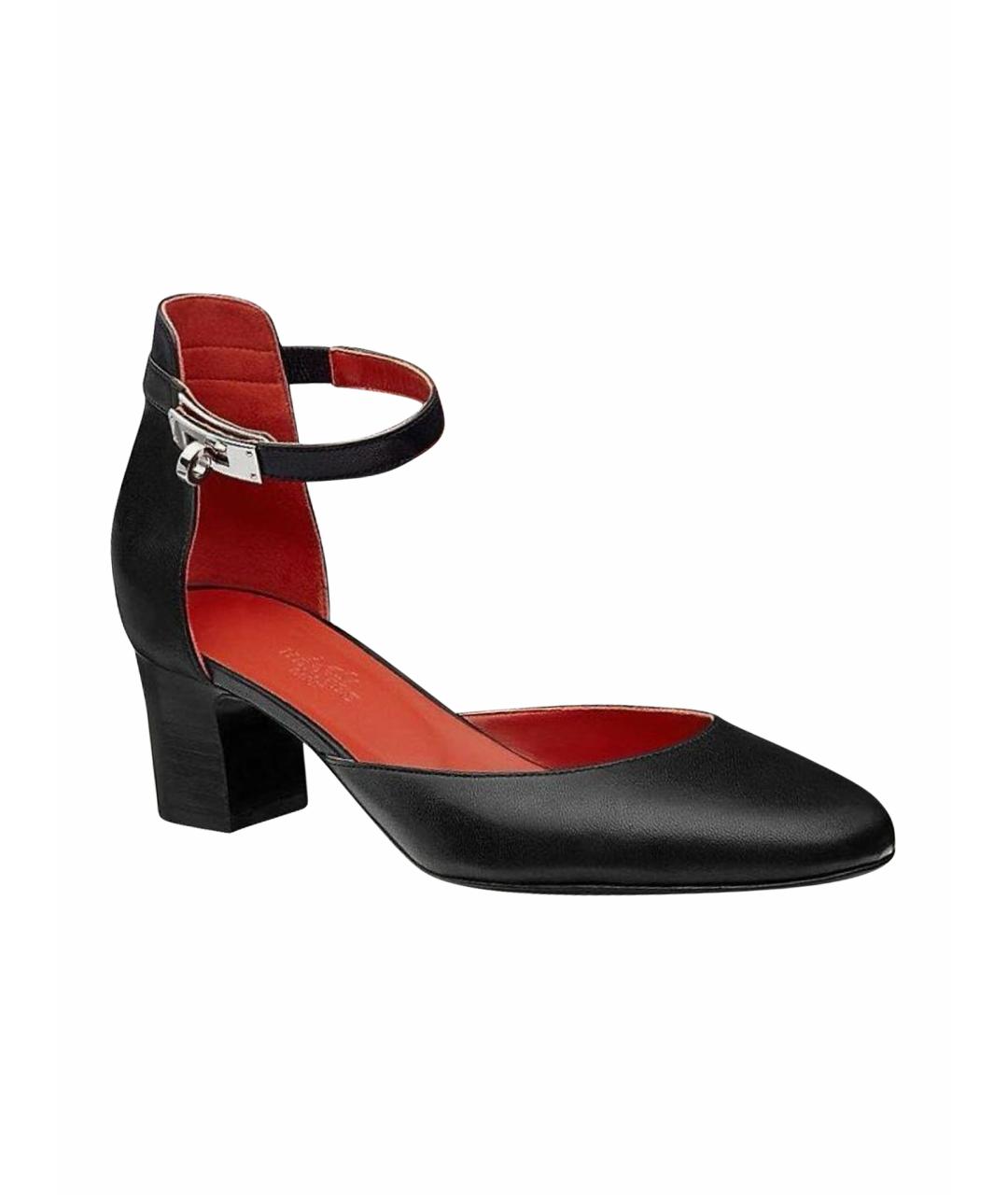 HERMES Черные кожаные туфли, фото 1