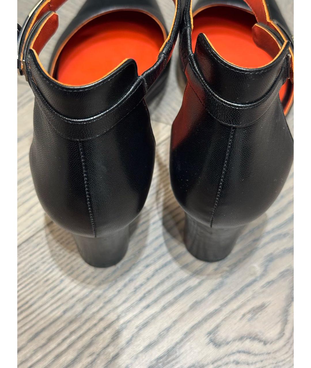 HERMES Черные кожаные туфли, фото 5