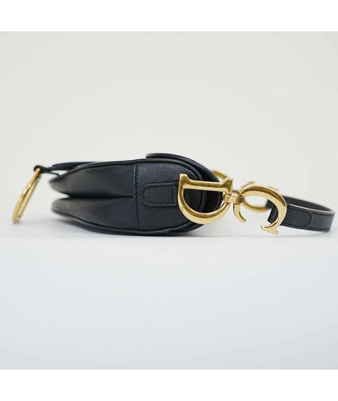 CHRISTIAN DIOR Черная кожаная сумка с короткими ручками, фото 4