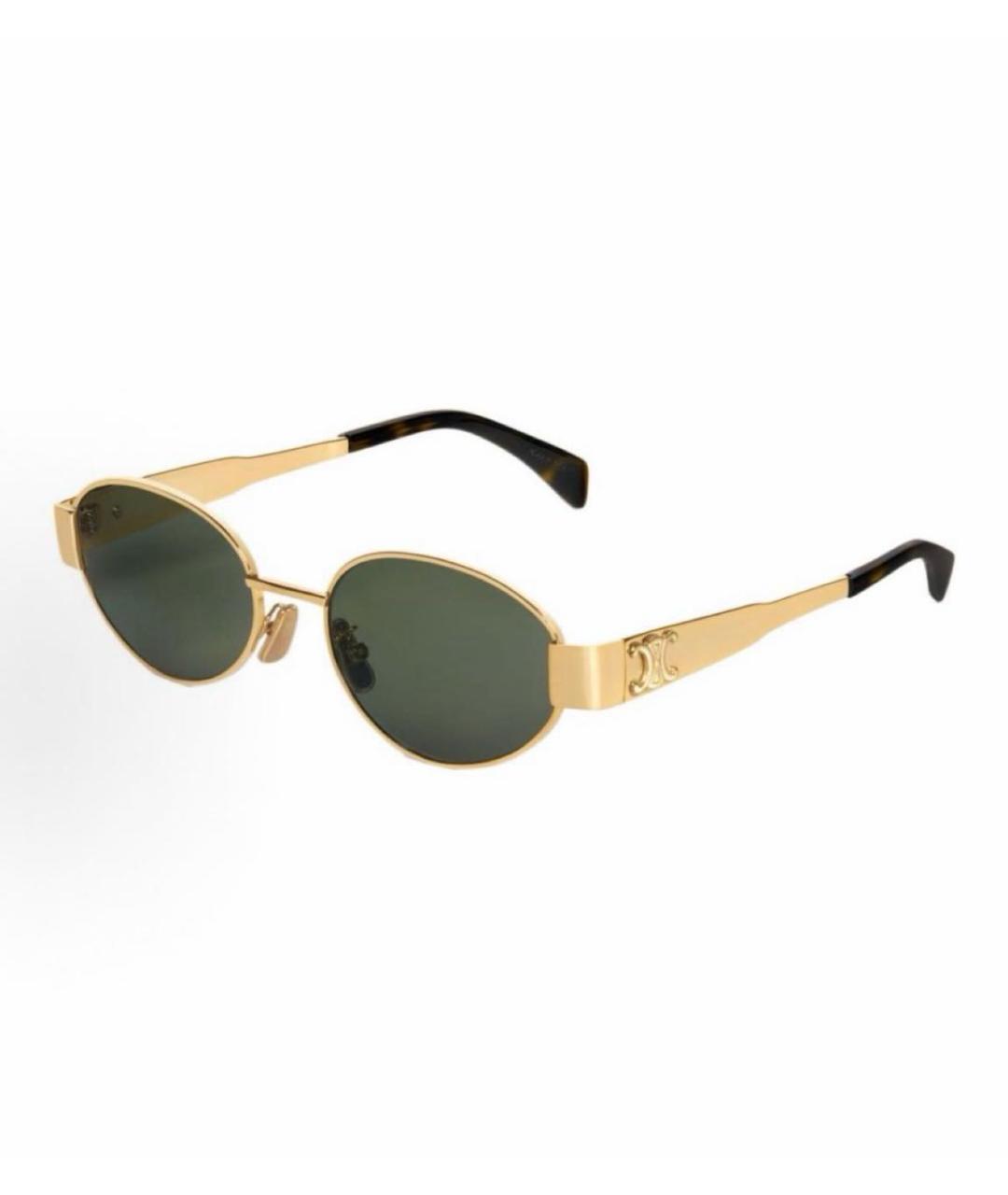 CELINE Золотые металлические солнцезащитные очки, фото 5