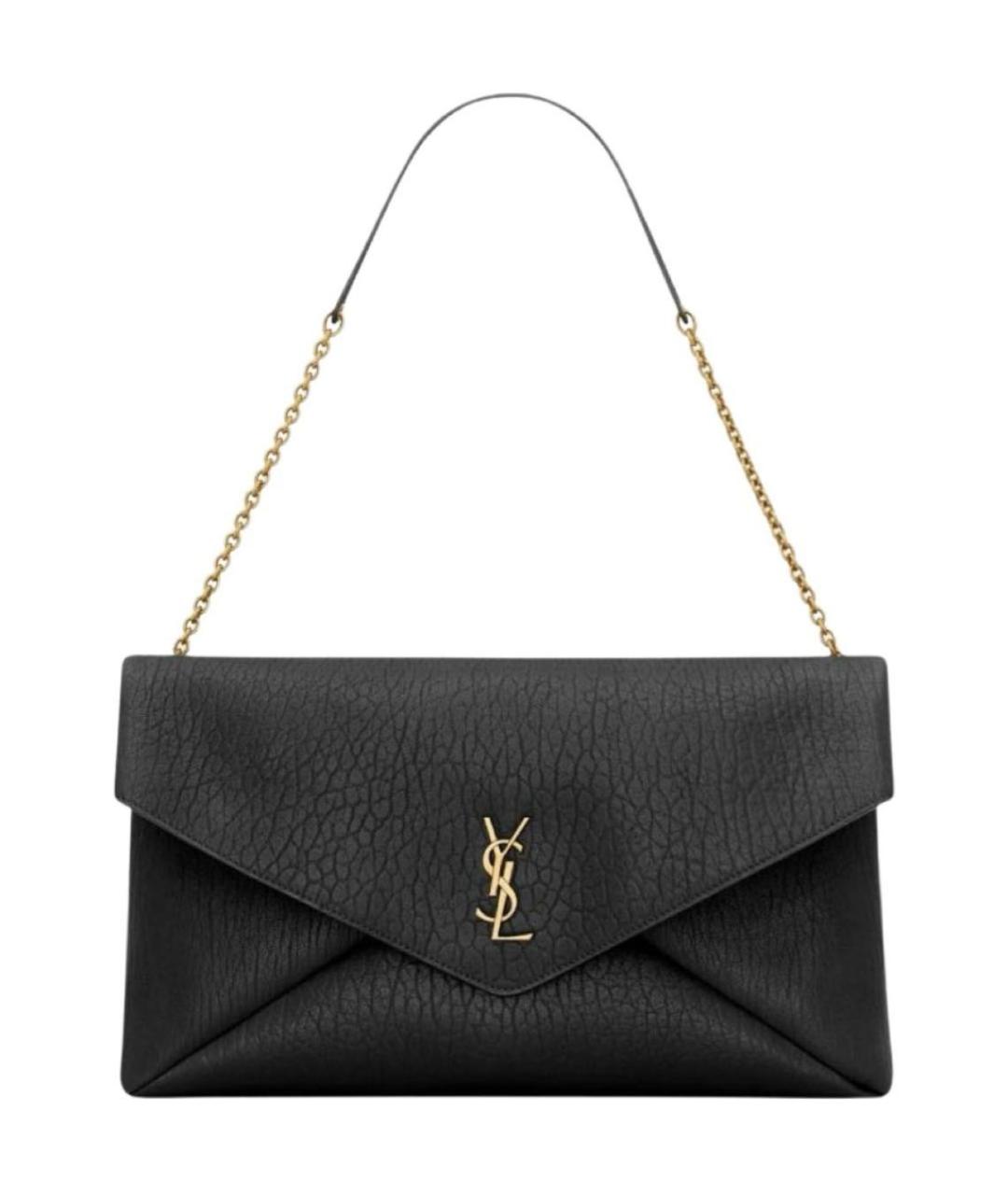 SAINT LAURENT Черная кожаная сумка через плечо, фото 1