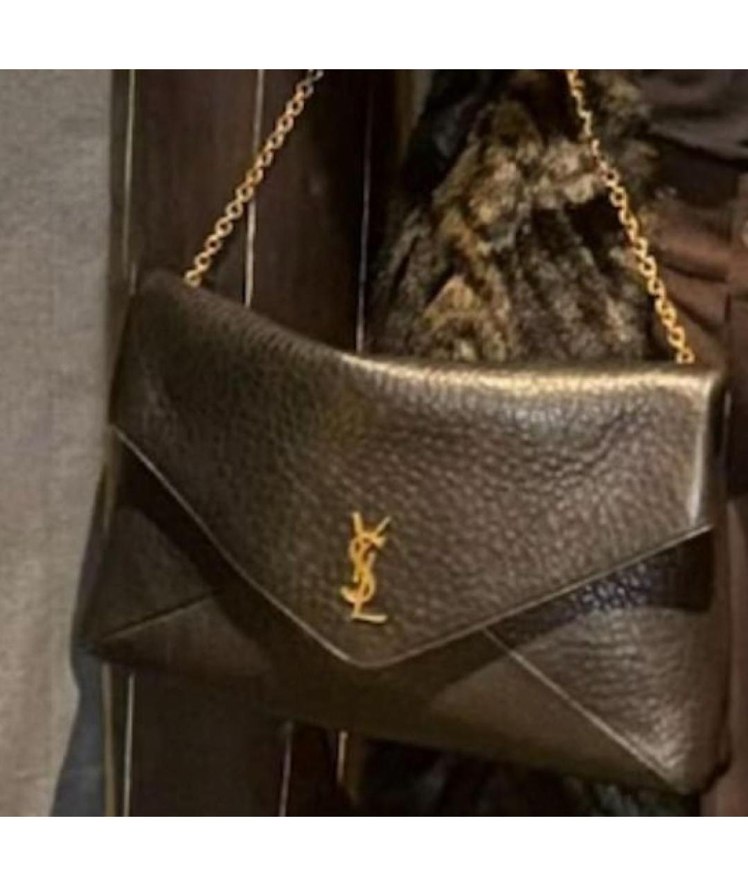 SAINT LAURENT Черная кожаная сумка через плечо, фото 8