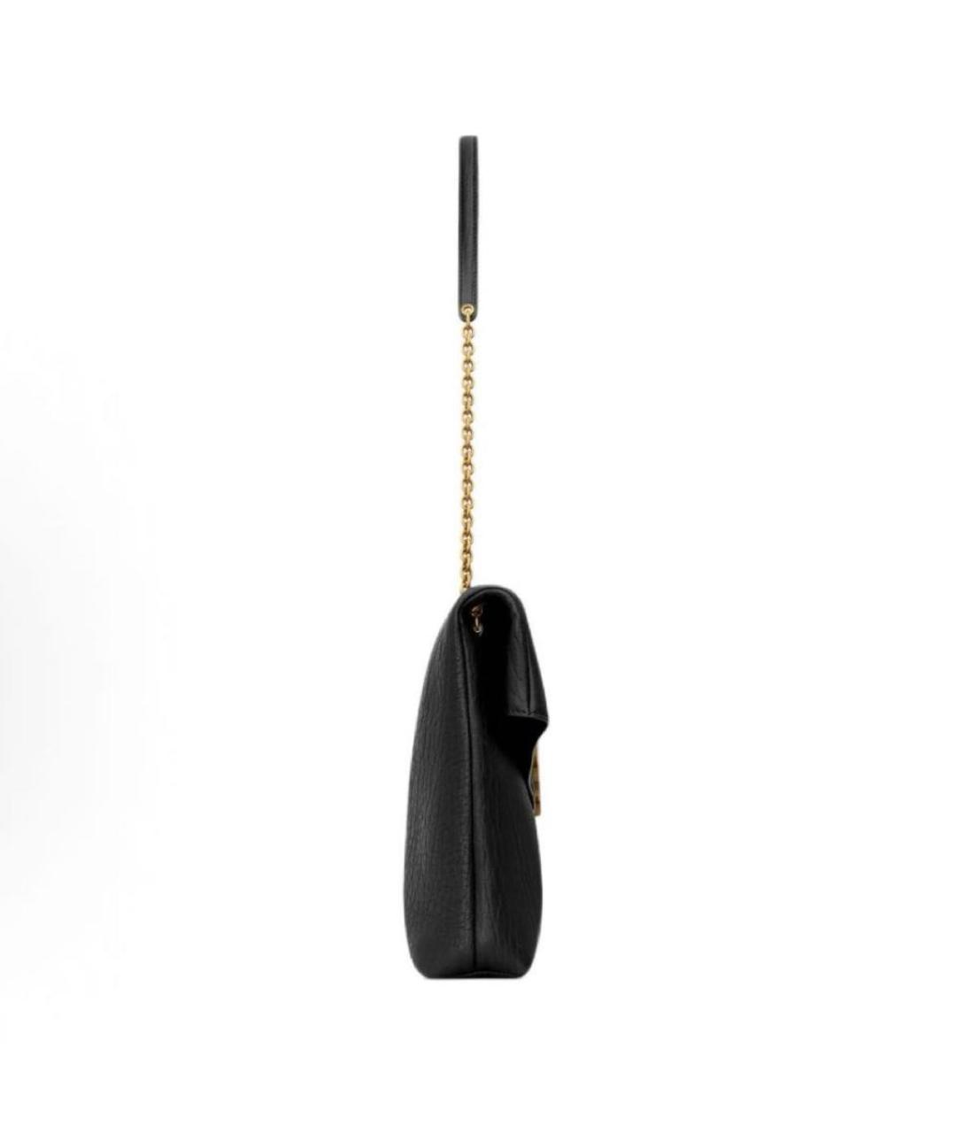SAINT LAURENT Черная кожаная сумка через плечо, фото 3