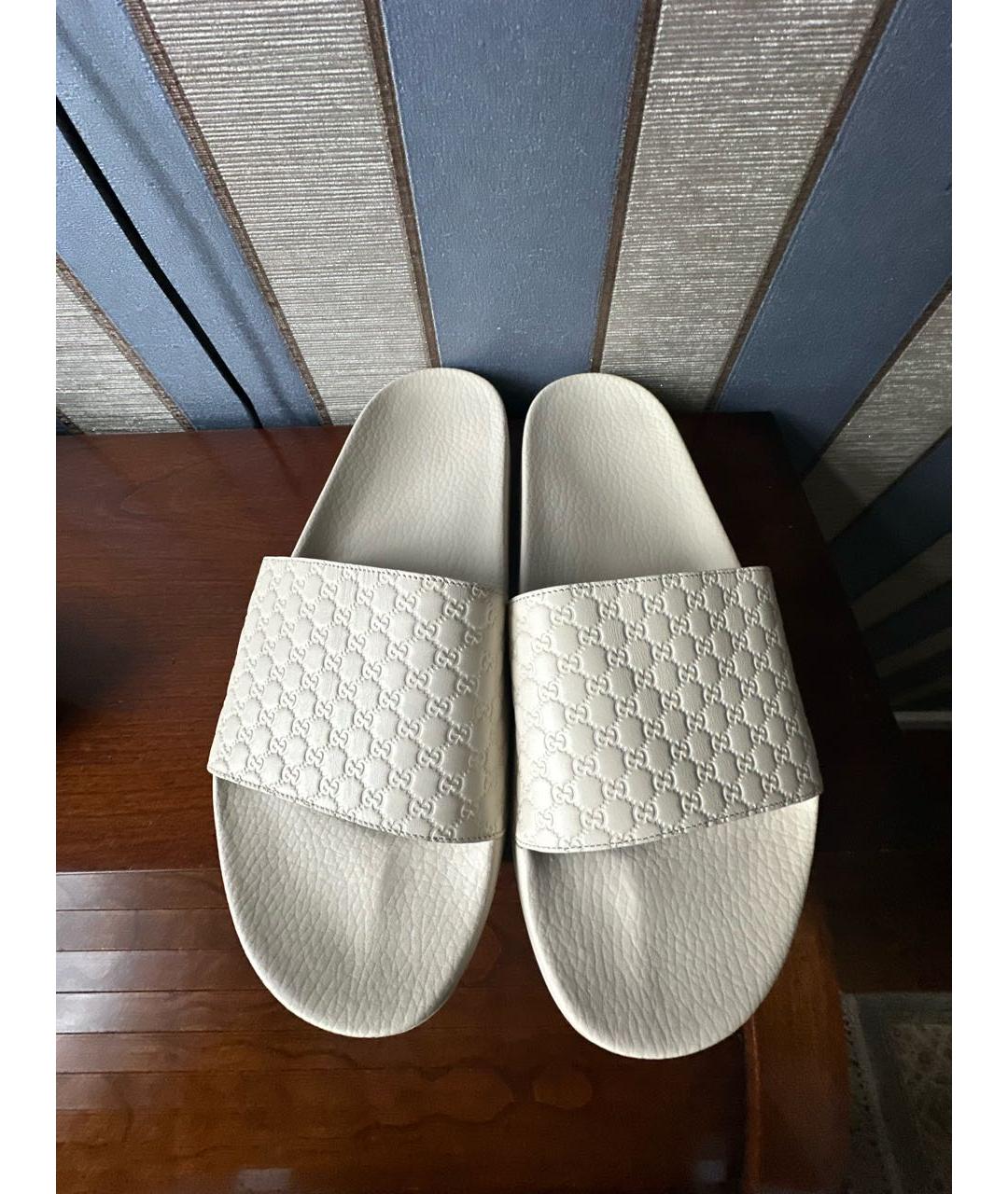 GUCCI Бежевые шлепанцы, фото 5