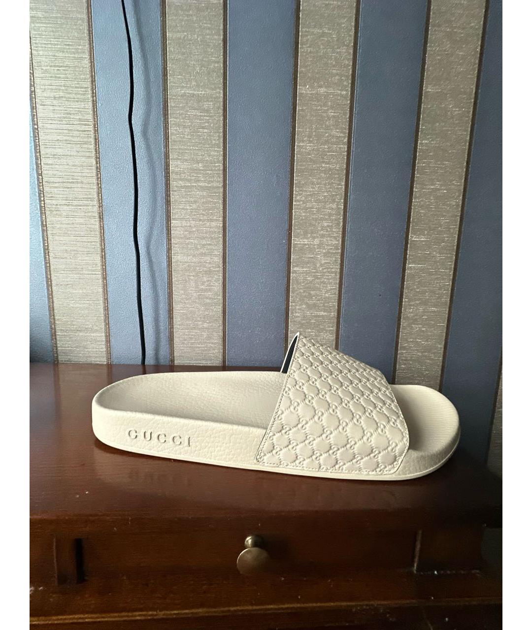 GUCCI Бежевые шлепанцы, фото 9