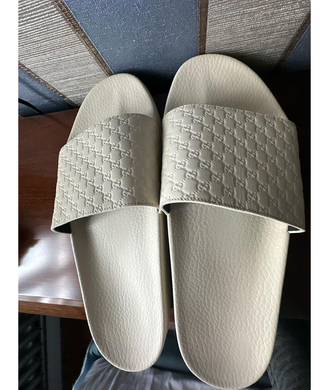 GUCCI Бежевые шлепанцы, фото 3