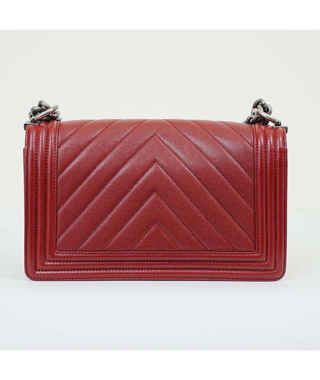 CHANEL Красная кожаная сумка через плечо, фото 3