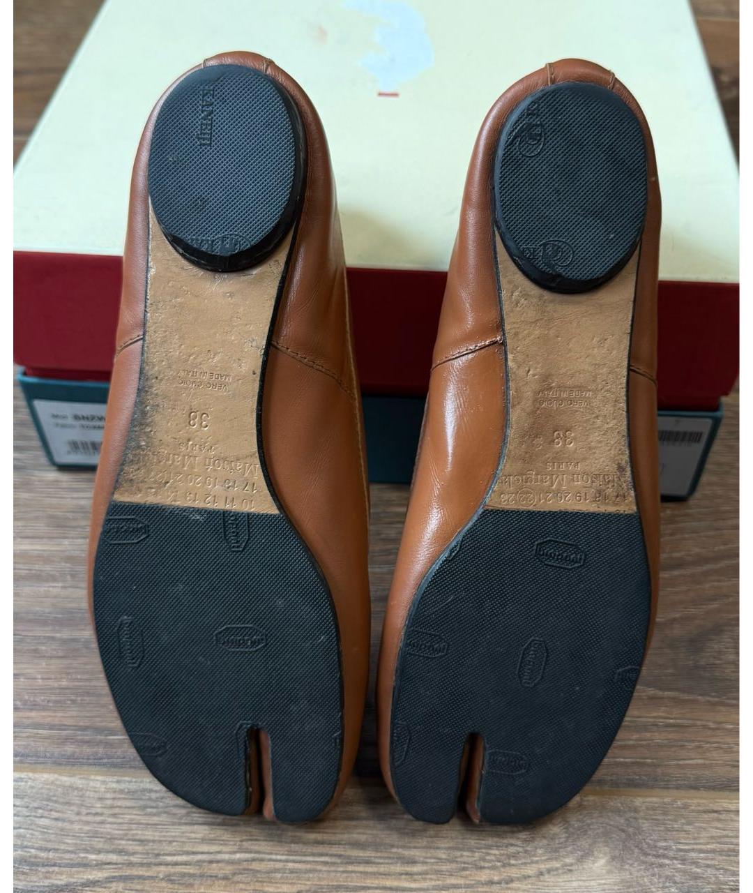 MAISON MARGIELA Коричневые кожаные балетки, фото 5