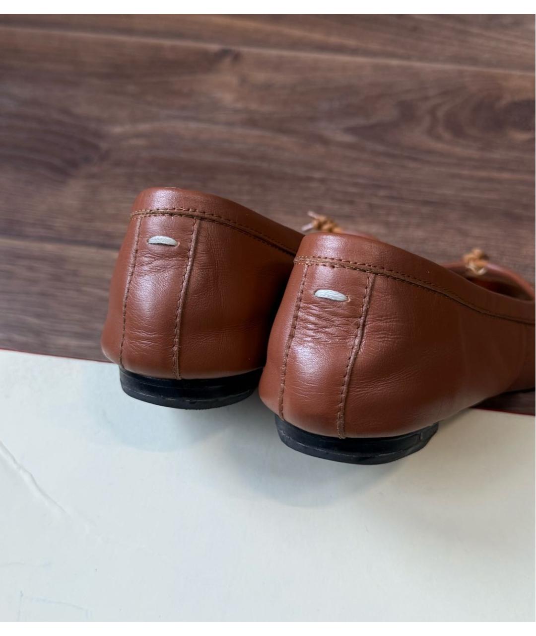 MAISON MARGIELA Коричневые кожаные балетки, фото 4