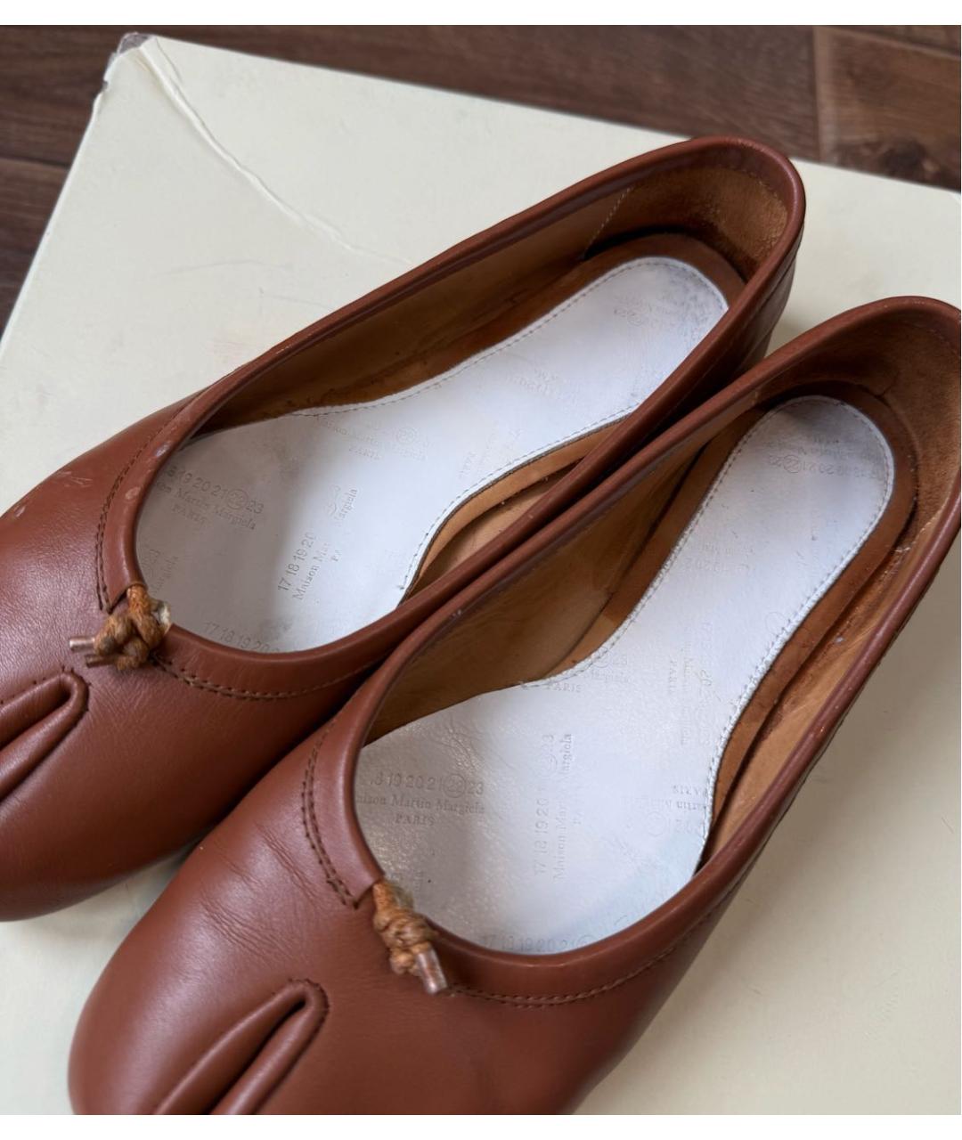 MAISON MARGIELA Коричневые кожаные балетки, фото 3